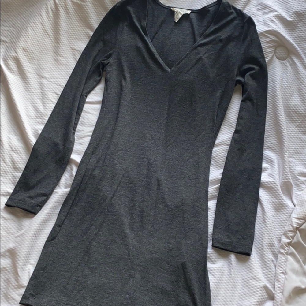 Gray Long Sleeve Dress